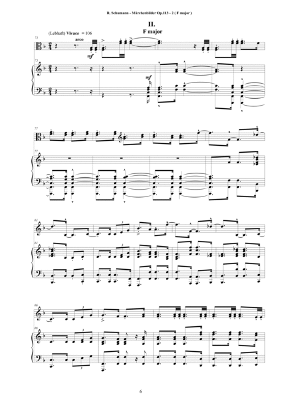 Schumann - Märchenbilder Op.113 - Four Pieces for Viola and Piano Schumann - Märchenbilder Op.113 - Four Pieces for Viola and Piano Piano scores gallery preview page 6