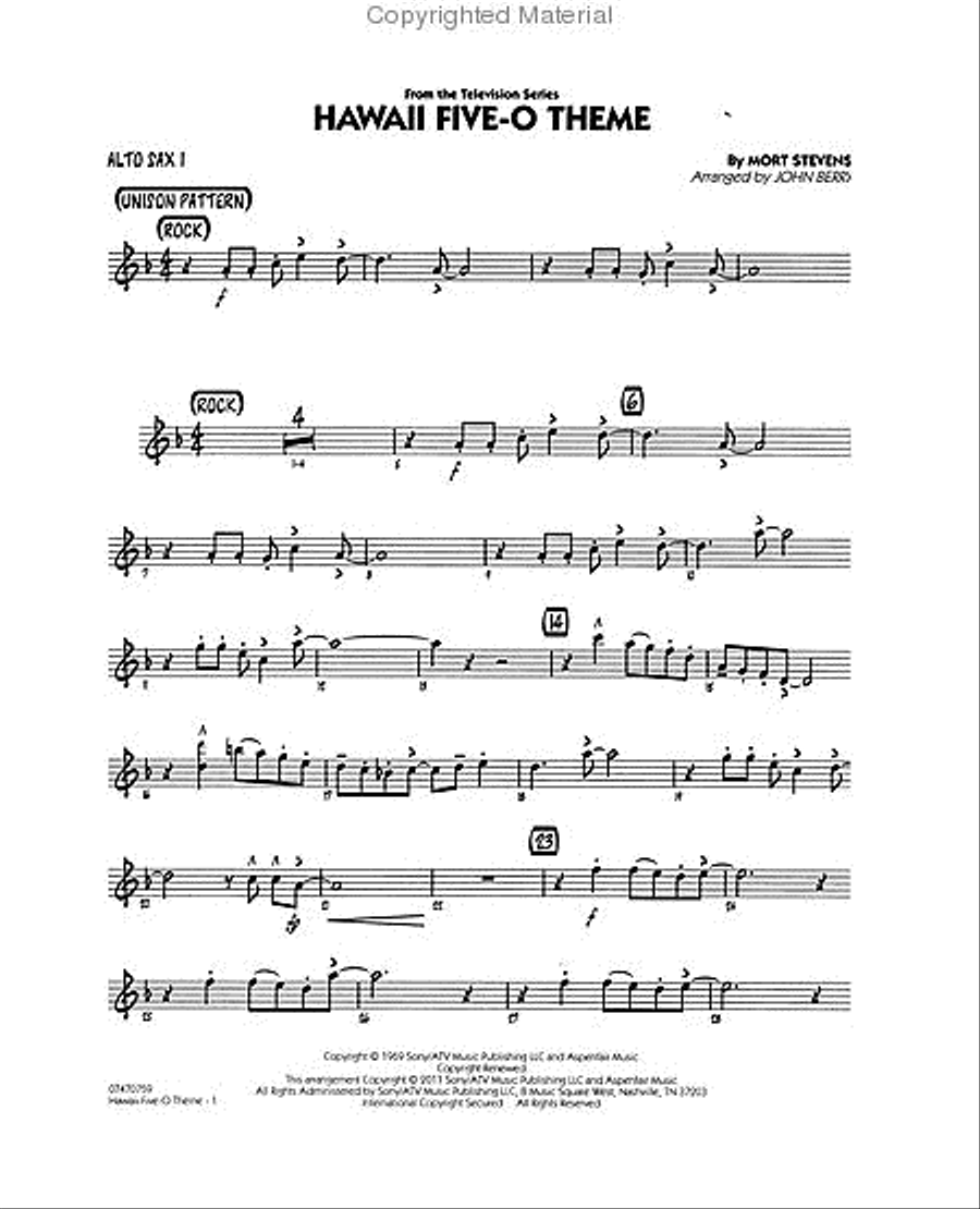 Hawaii Five-O Theme Jazz Ensemble scores gallery preview page 3