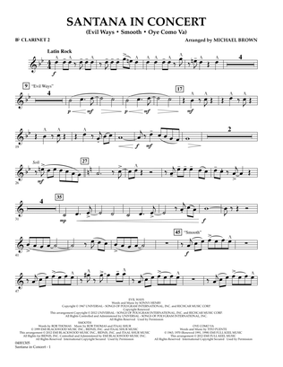 Santana In Concert - Bb Clarinet 2