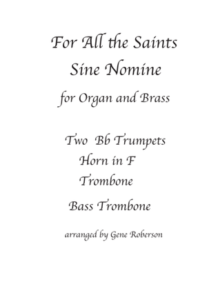 Book cover for Sine Nomine "For All the Saints" Organ and Brass