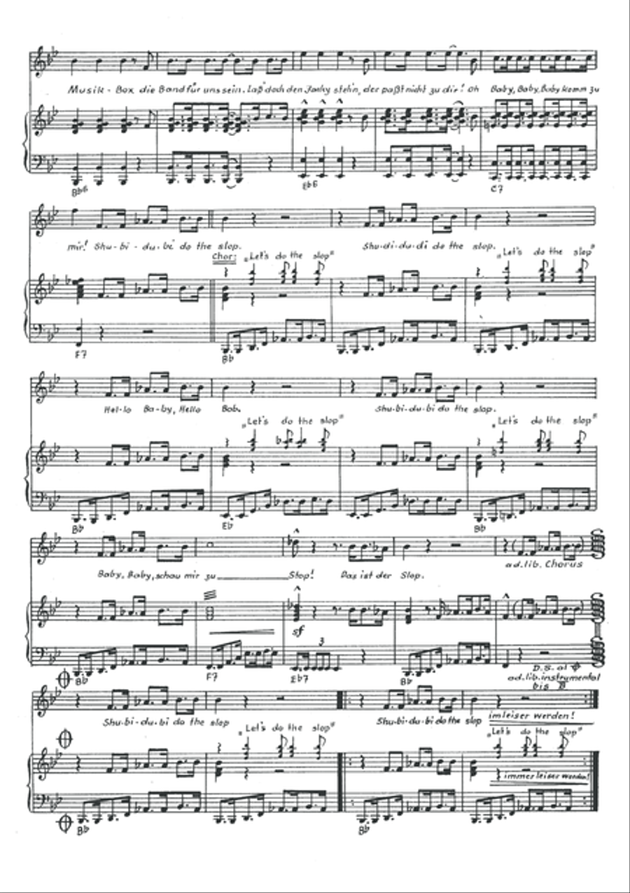 Shu-bi-du-bi do the slop Shu-bi-du-bi do the slop Piano, Vocal scores gallery preview page 4