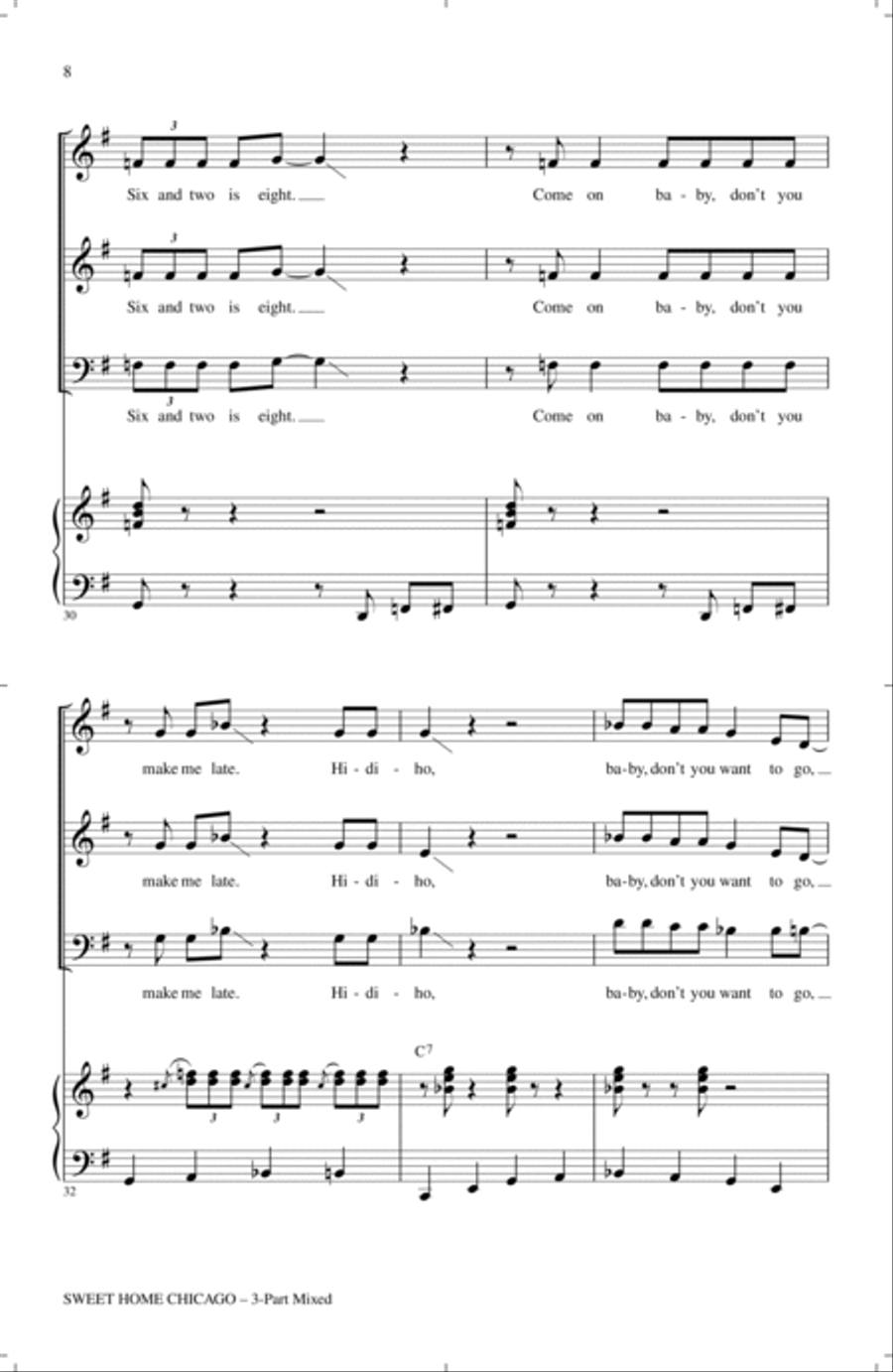 Sweet Home Chicago Sweet Home Chicago 3-Part scores gallery preview page 6