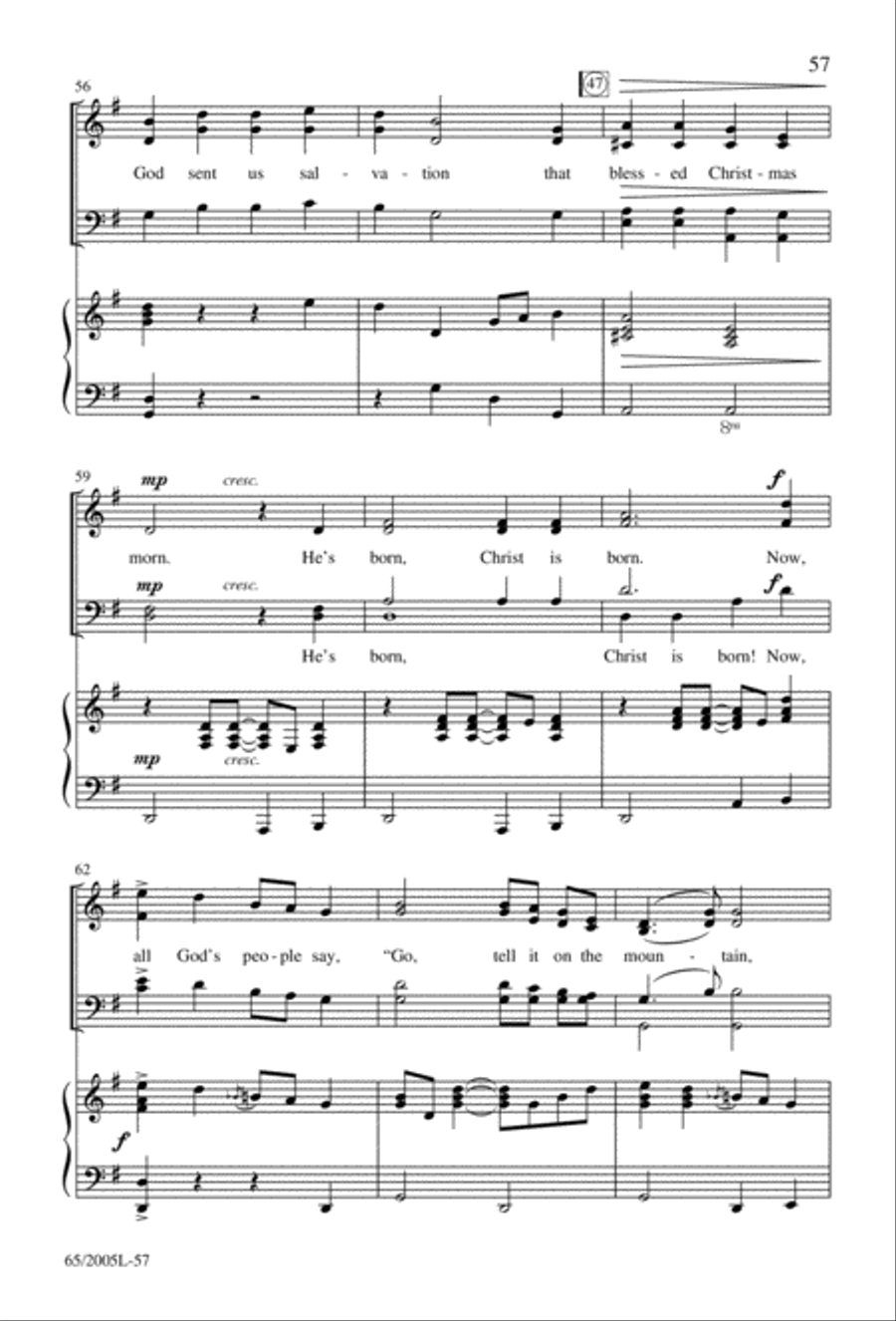 I Hear the Prophet Callin' 4-Part scores gallery preview page 58