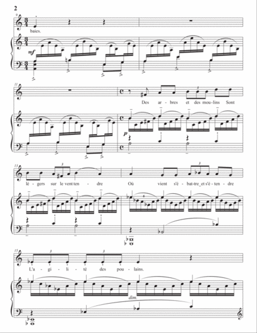 DEBUSSY: L'échelonnement des haies (transposed to A minor) Voice scores gallery preview page 3