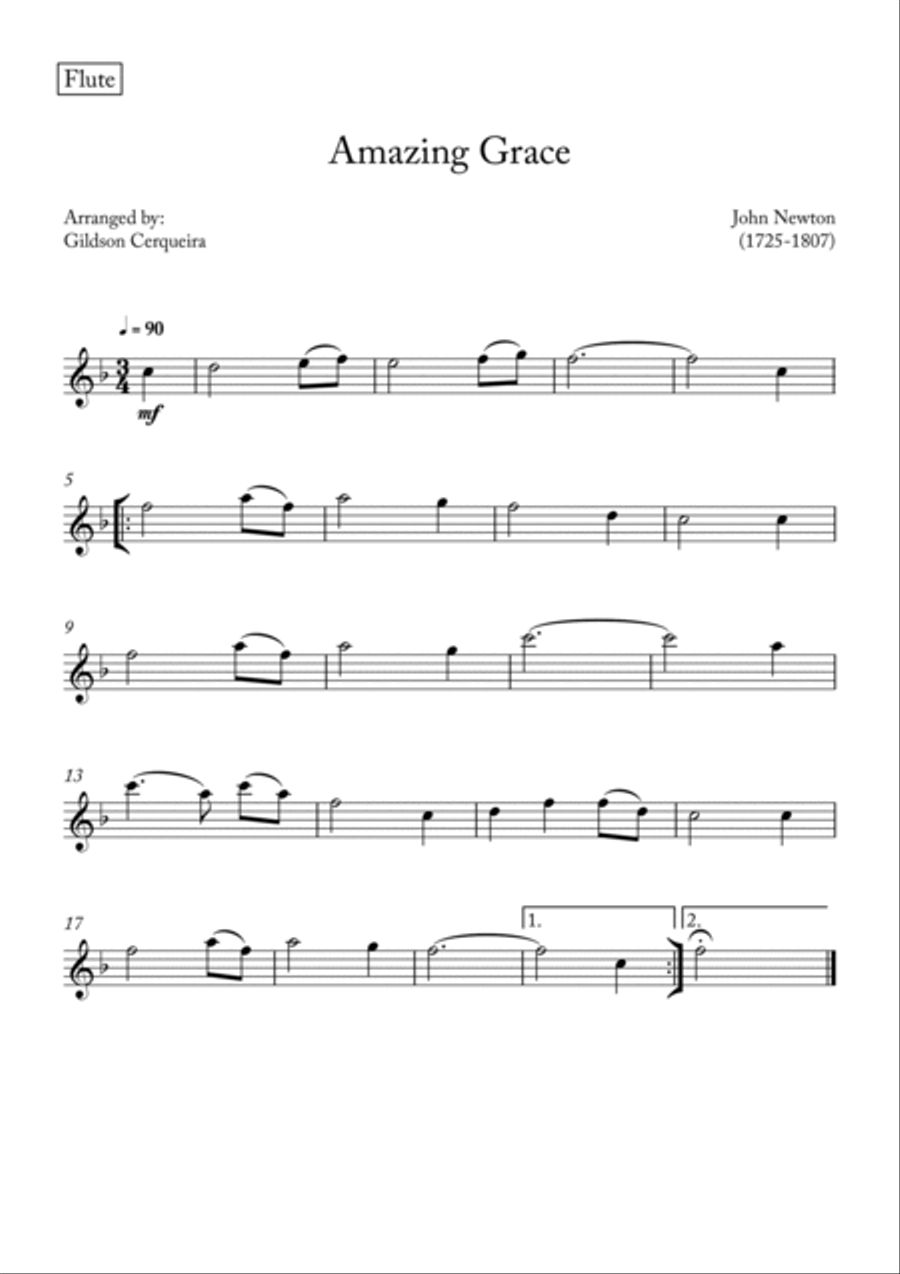 Amazing Grace Woodwind Quintet scores gallery preview page 4