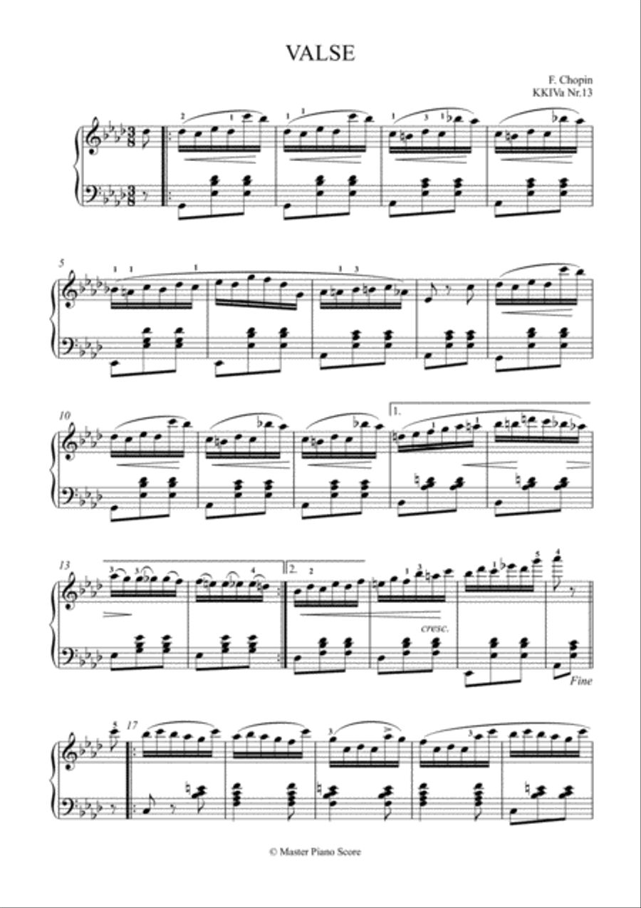 Waltz No. 14 in E minor, Op. posth. for piano solo Piano Solo scores gallery preview page 2