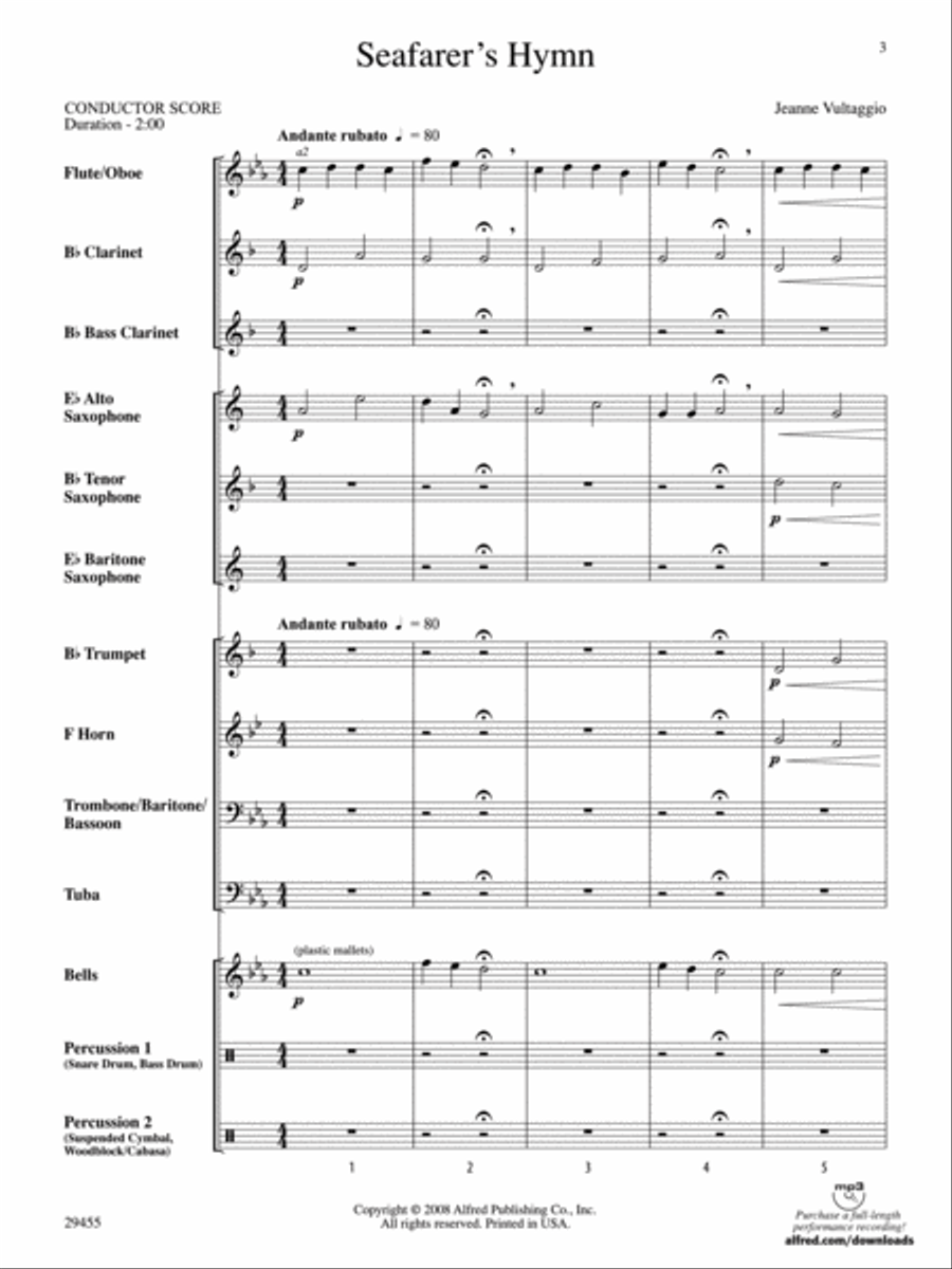Seafarer's Hymn Seafarer's Hymn Concert Band scores gallery preview page 2