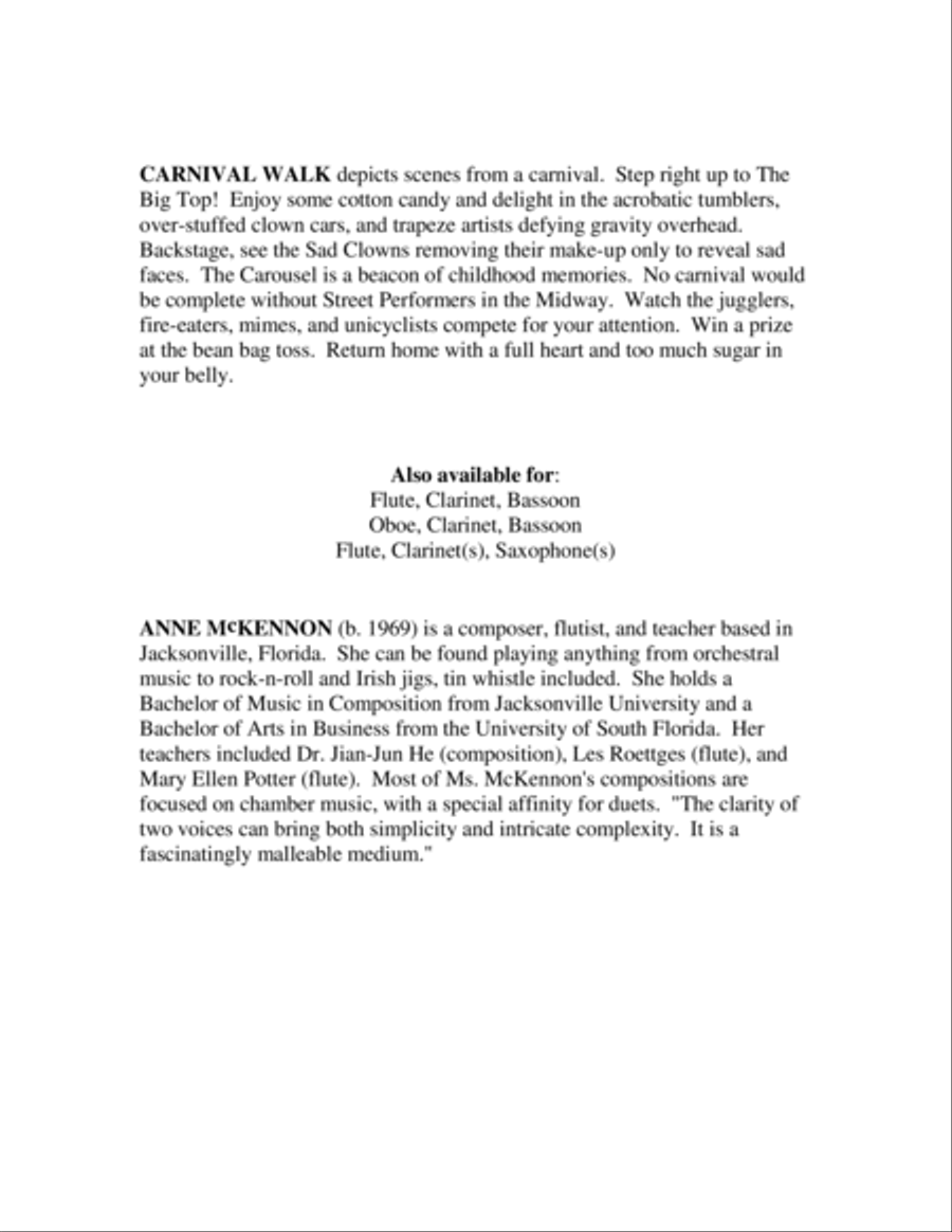 Carnival Walk (Picc-Fl-Alto) Woodwind Trio scores gallery preview page 2