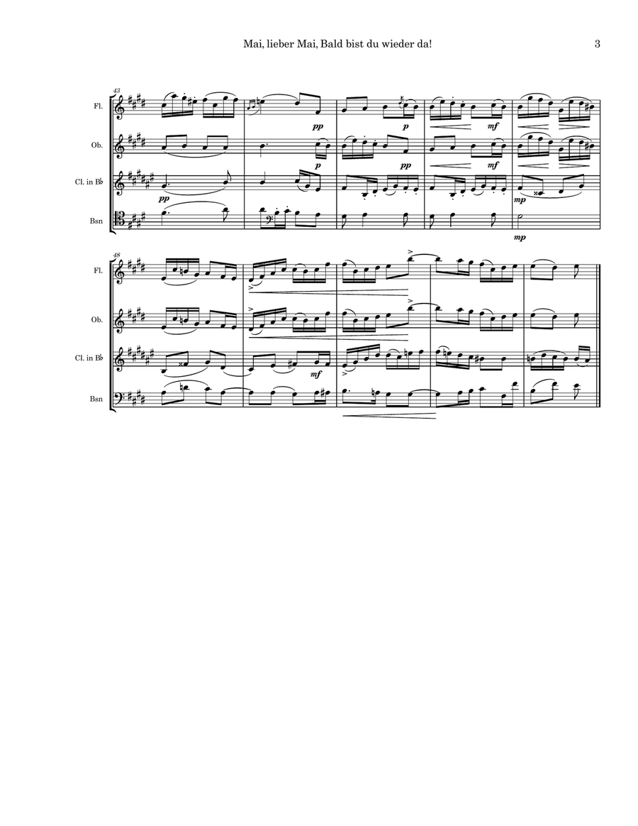 Mai, lieber Mai from Album for the Young, Opus 68 Woodwind Quartet scores gallery preview page 3