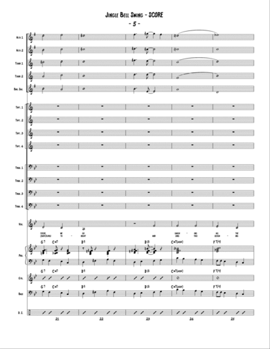 Jingle Bell Swing - Vocal Edition Jazz Ensemble scores gallery preview page 6