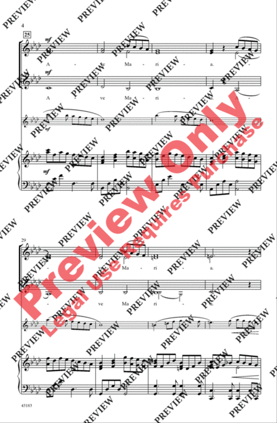 Ave Maria Ave Maria Women's Choir scores gallery preview page 4