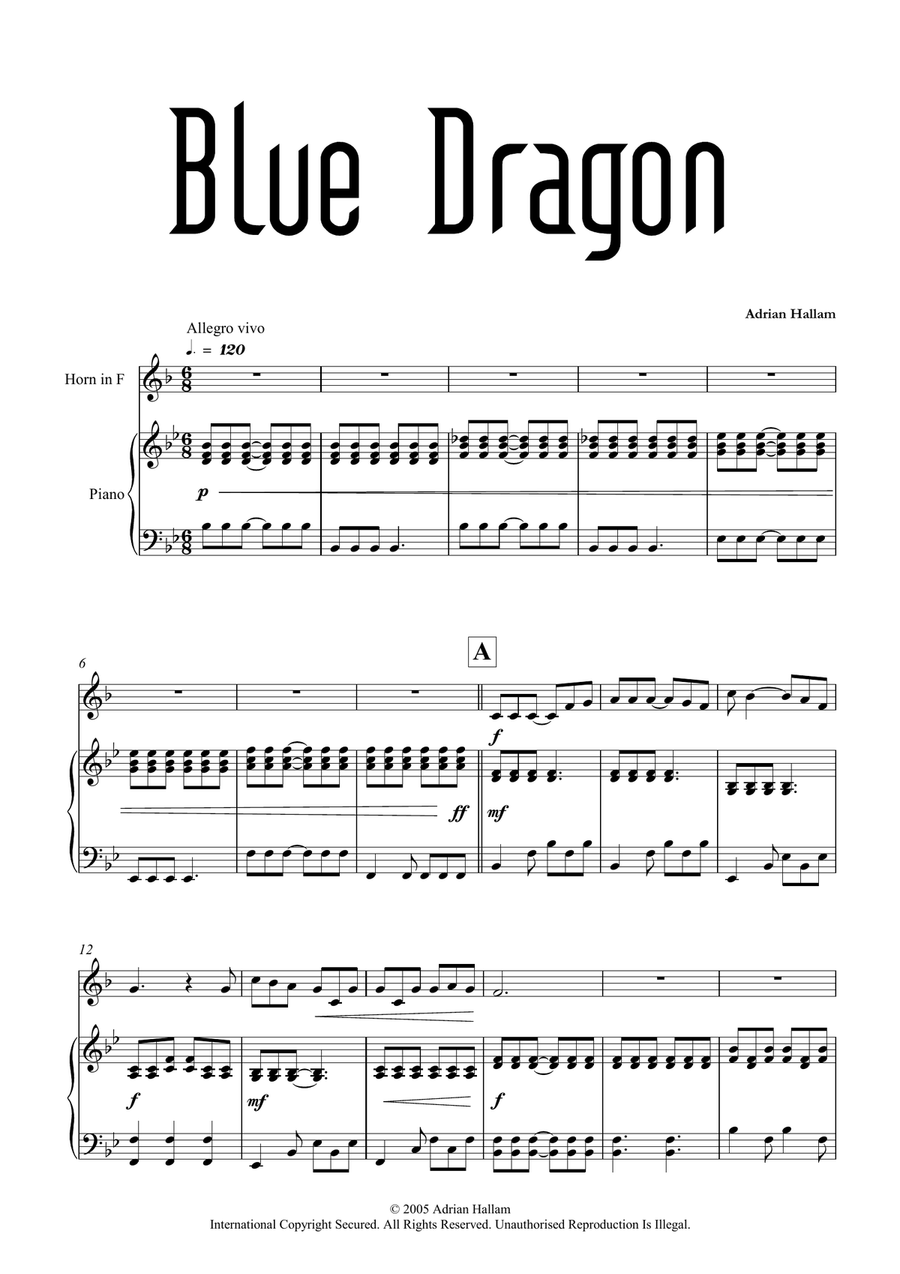 Blue Dragon Piano scores gallery preview page 3