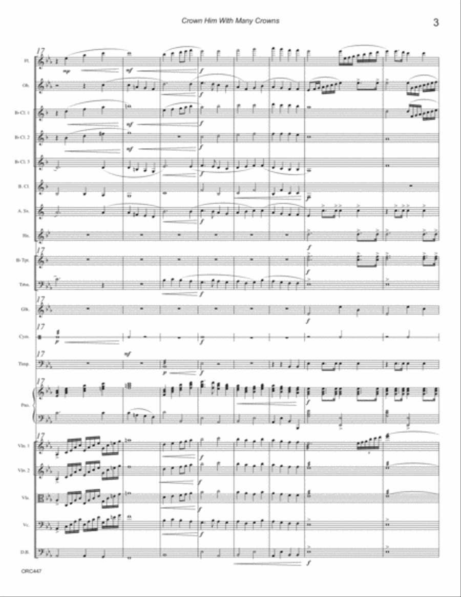 CROWN HIM WITH MANY CROWNS - CHURCH ORCHESTRA Chamber Orchestra scores gallery preview page 3