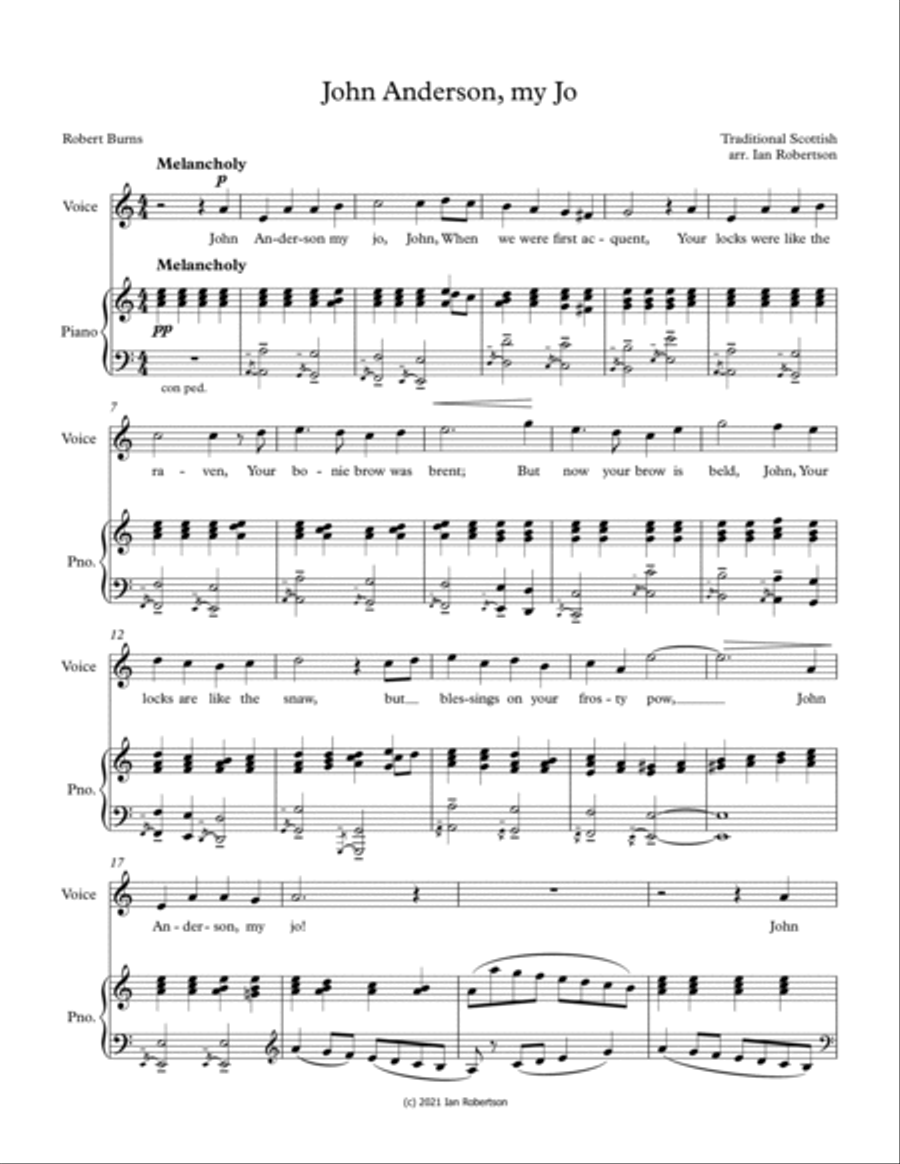 John Anderson My Jo in a minor (Burns) Voice scores gallery preview page 2