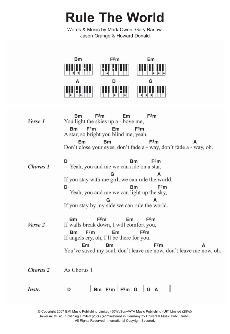 Rule The World (from Stardust) Piano Solo scores gallery preview page 1
