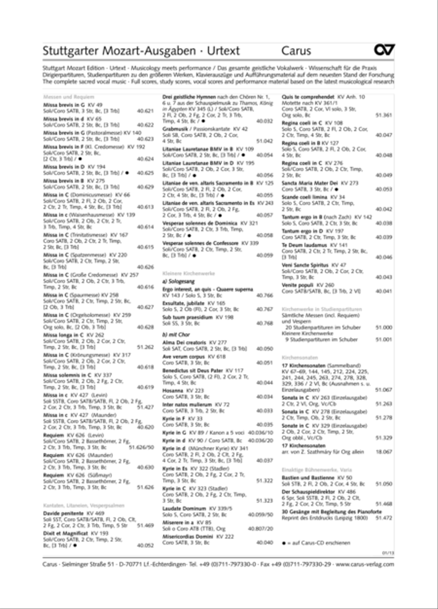 Missa brevis in D minor 4-Part scores gallery preview page 41