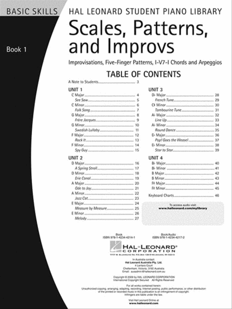 Scales, Patterns and Improvs – Book 1 Piano Method scores gallery preview page 3