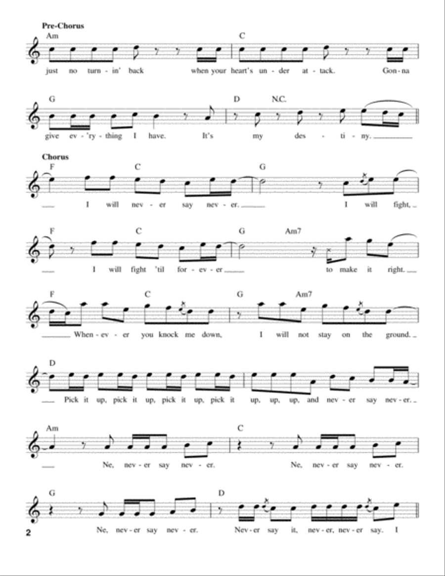 Never Say Never Voice scores gallery preview page 2