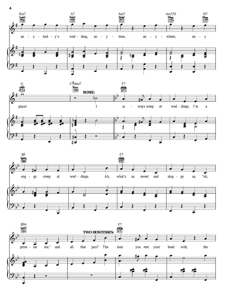 I Love To Cry At Weddings Piano, Vocal, Guitar scores gallery preview page 4
