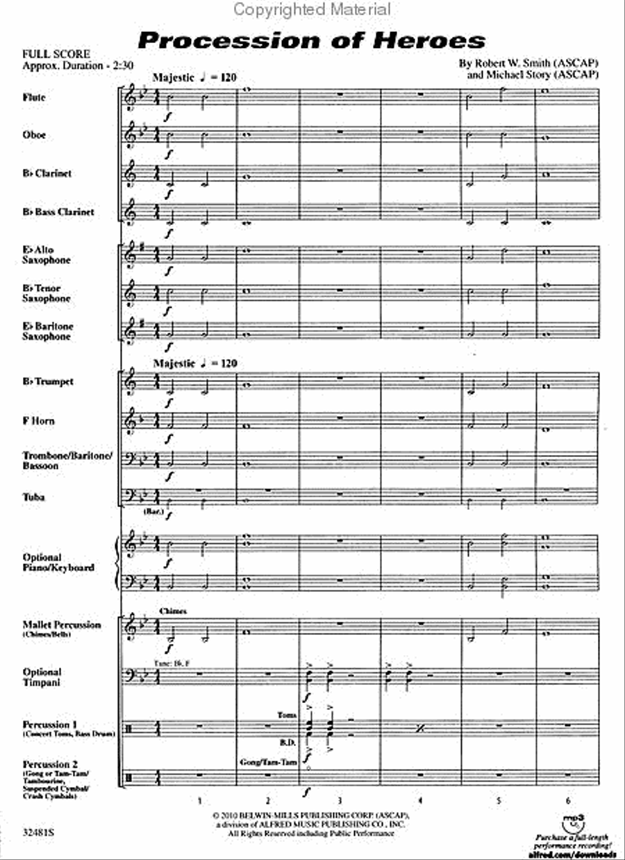 Procession of Heroes Concert Band scores gallery preview page 2