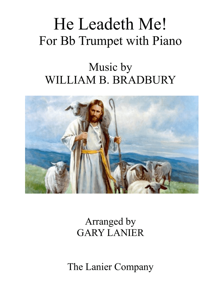 HE LEADETH ME (Duet – Bb Trumpet & Piano with Score/Part) Trumpet Duet scores gallery preview page 1