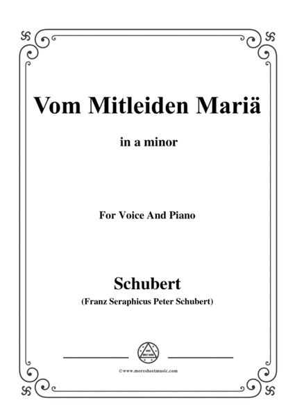 Schubert-Vom Mitleiden Mariä in a minor,for voice and piano image number null