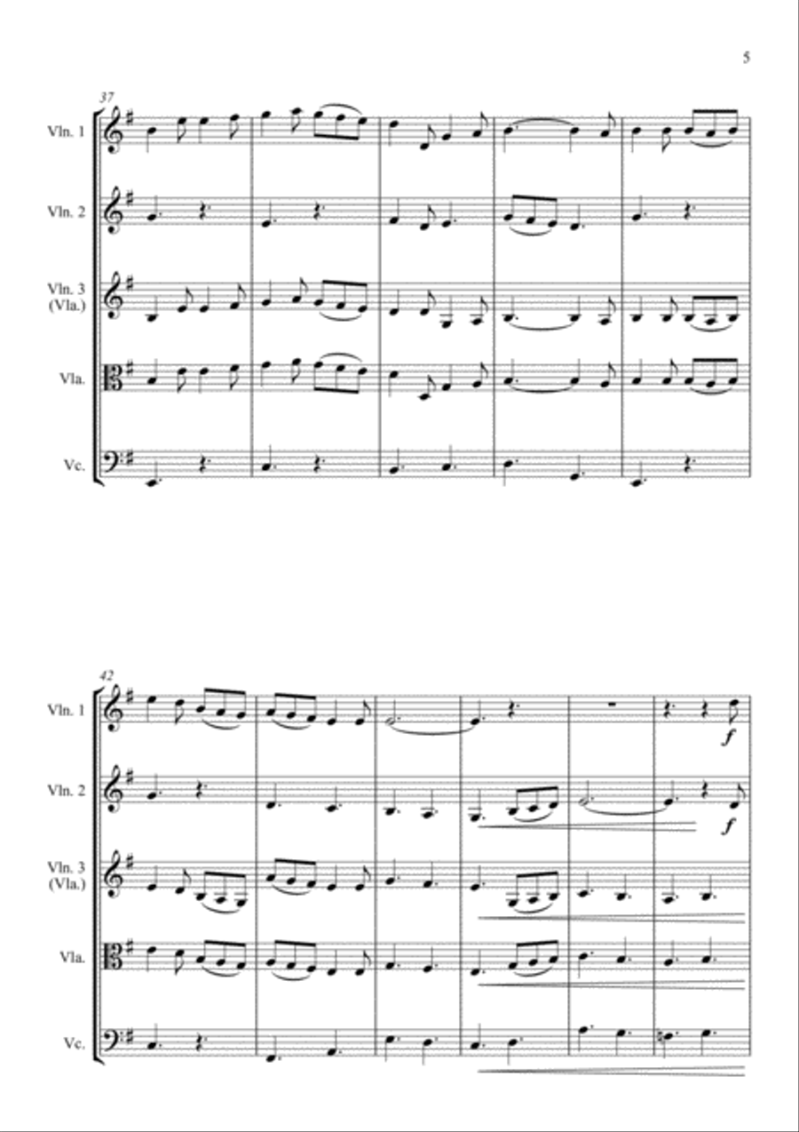 My Darling Ploughman Boy - Scottish Folk Song - for String Quartet String Quartet scores gallery preview page 5