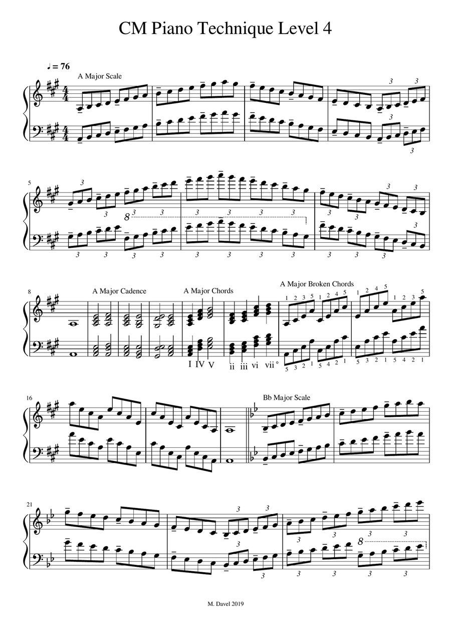 CM Piano Scales Level 4 Piano Solo scores gallery preview page 1