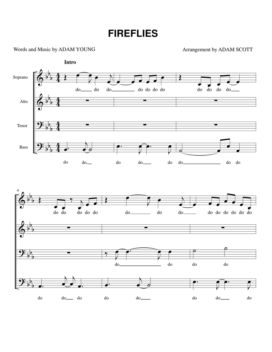Fireflies 4-Part scores gallery preview page 1