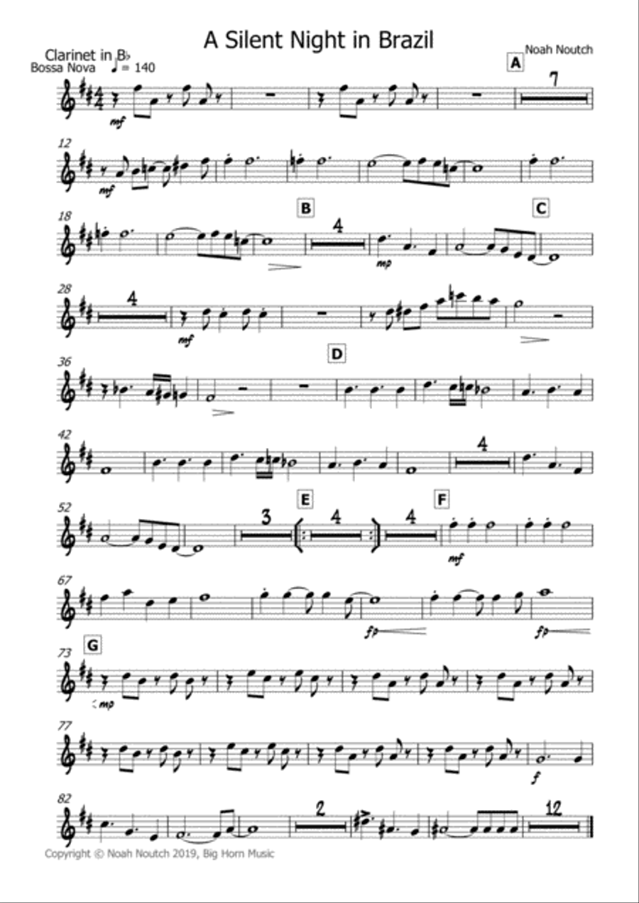A Silent Night In Brazil Jazz Ensemble scores gallery preview page 4