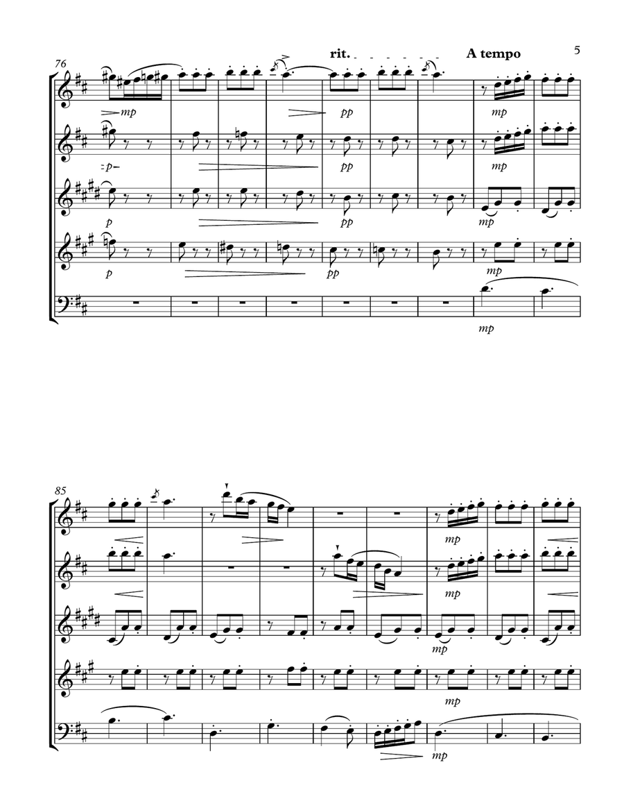 Wind Quintet: Dancing Doll Woodwind Quintet scores gallery preview page 5