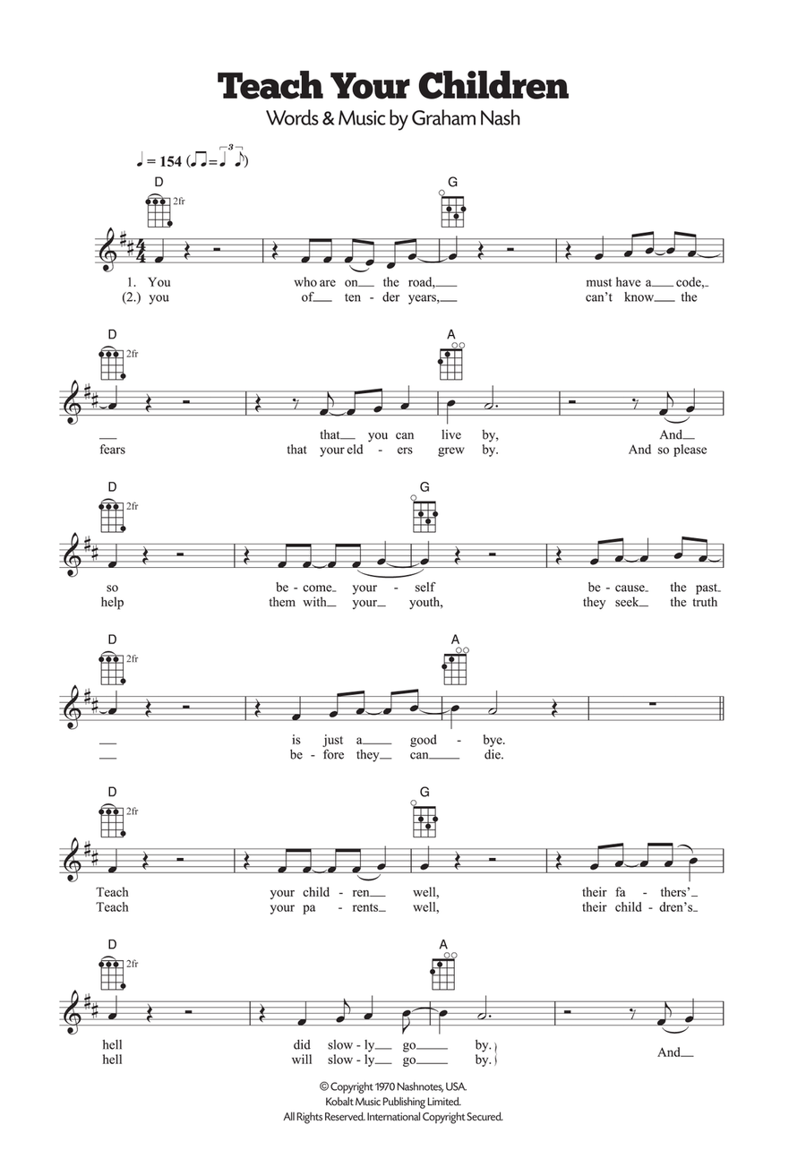 Teach Your Children Ukulele scores gallery preview page 1