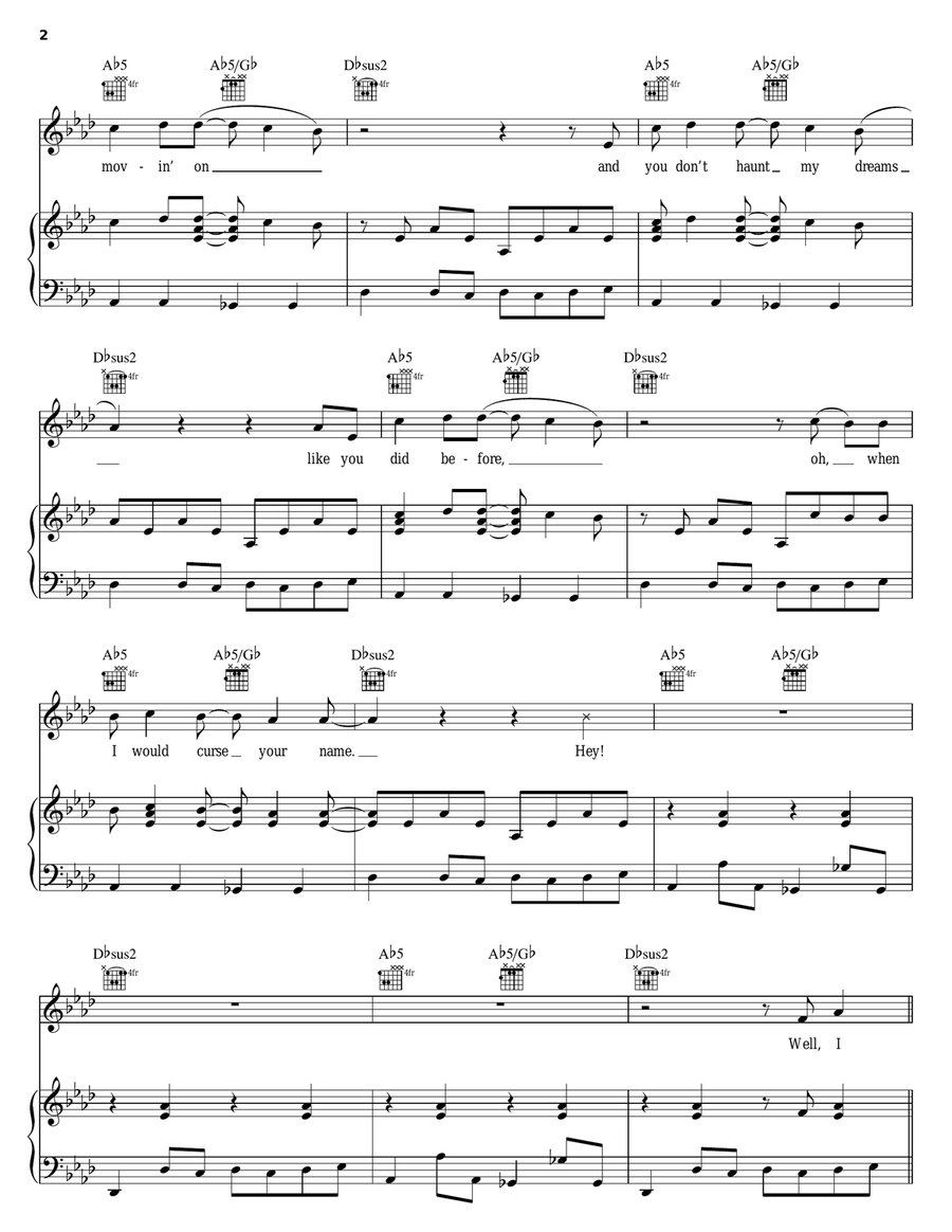Love Don't Live Here Piano, Vocal, Guitar scores gallery preview page 2