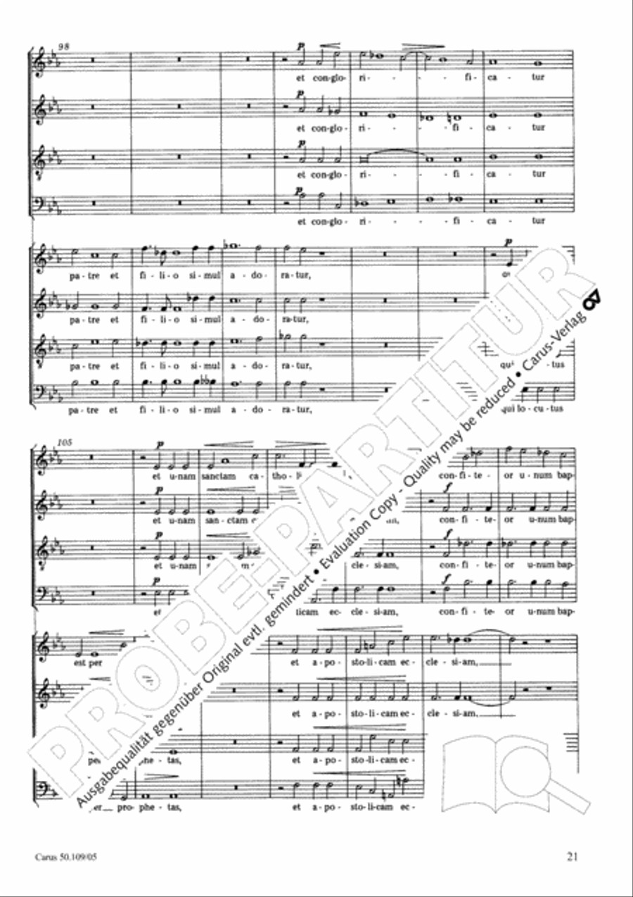 Mass in E flat major (Messe in Es) 4-Part scores gallery preview page 22