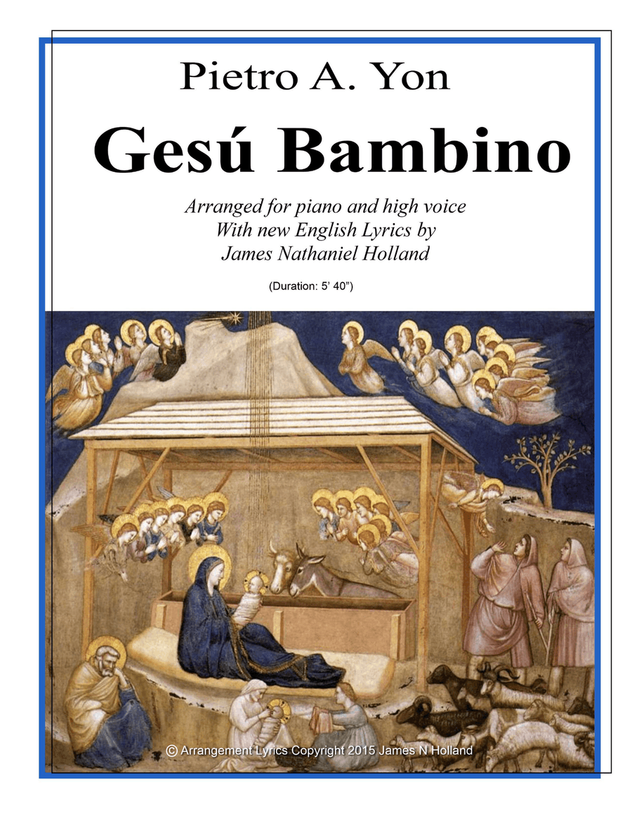 Gesu Bambino for High Voice and Piano with New English Lyrics High Voice scores gallery preview page 1