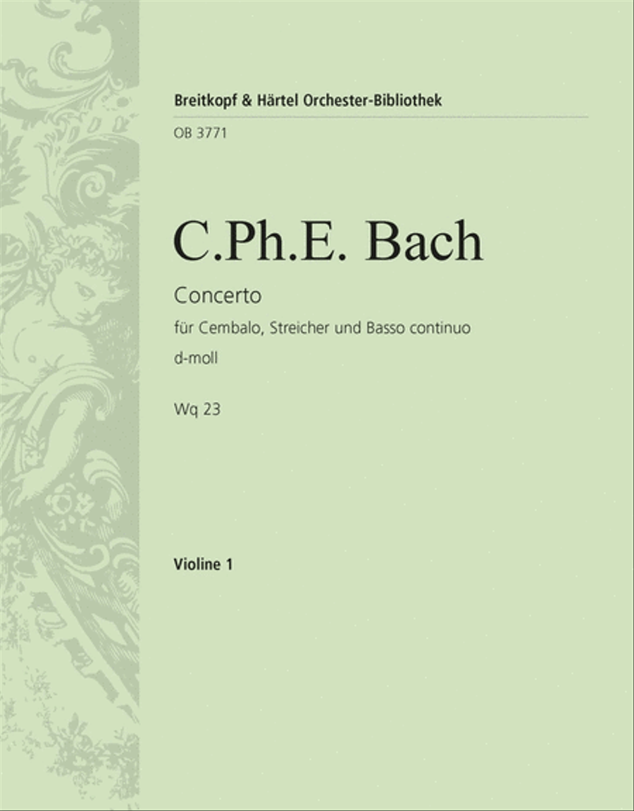 Harpsichord Concerto in D minor Wq 23 Orchestra scores gallery preview page 1