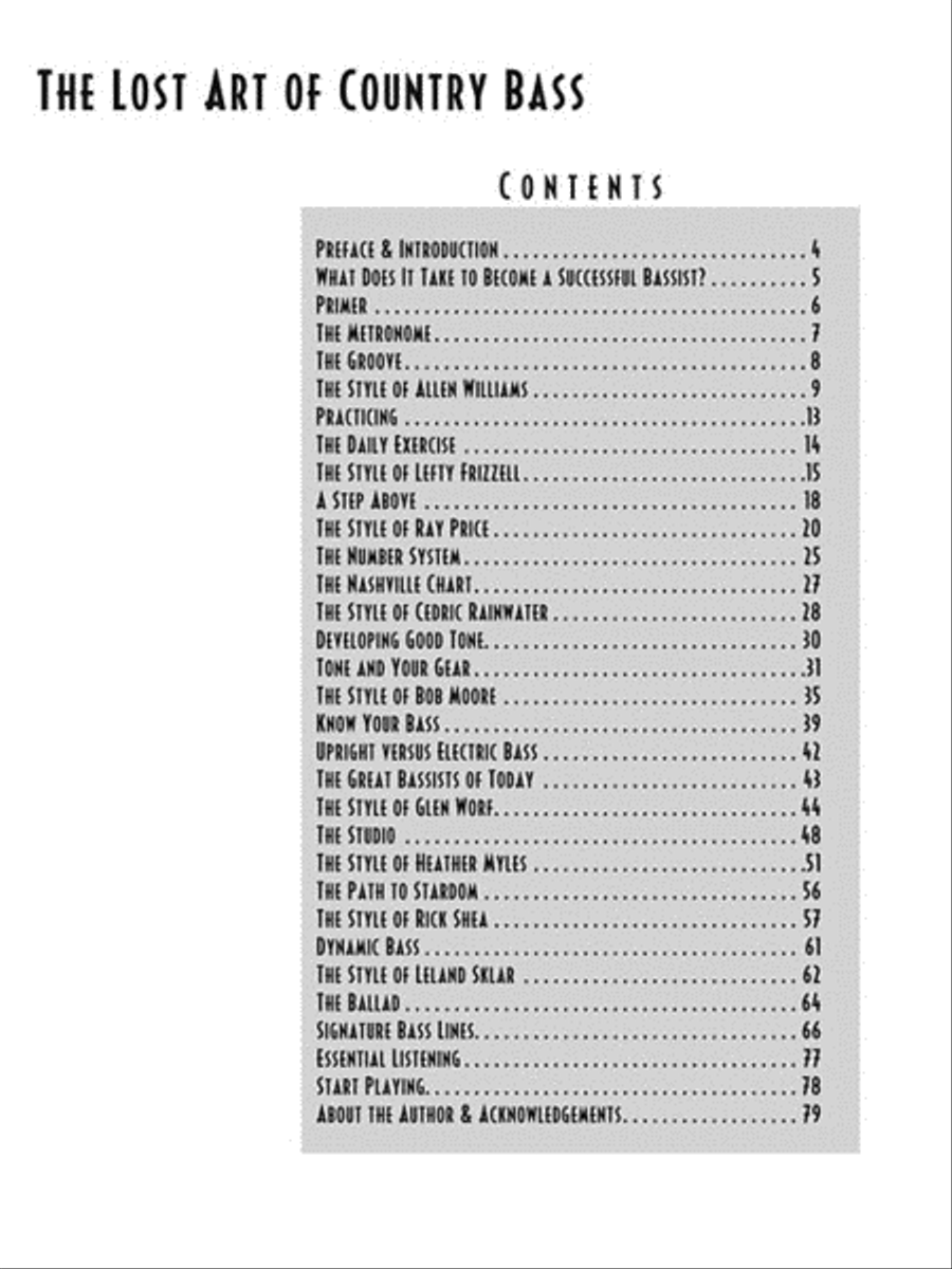 The Lost Art of Country Bass Bass Guitar Tablature scores gallery preview page 4