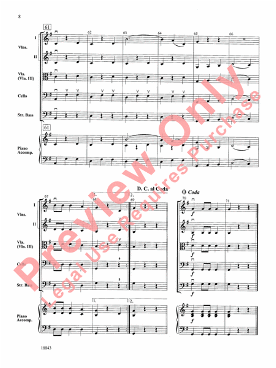 The Blue Danube Waltz String Orchestra scores gallery preview page 9
