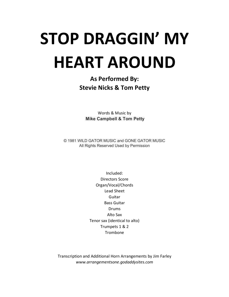 Stop Draggin' My Heart Around Tenor Saxophone scores gallery preview page 1