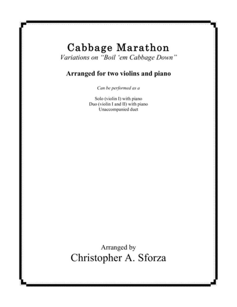 Cabbage Marathon, for two violins and piano image number null