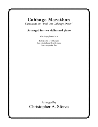 Cabbage Marathon, for two violins and piano