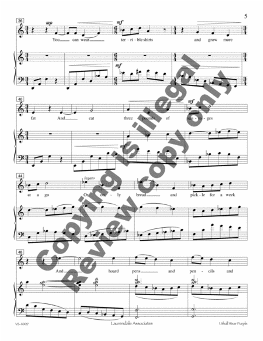 I Shall Wear Purple I Shall Wear Purple Medium Voice scores gallery preview page 5