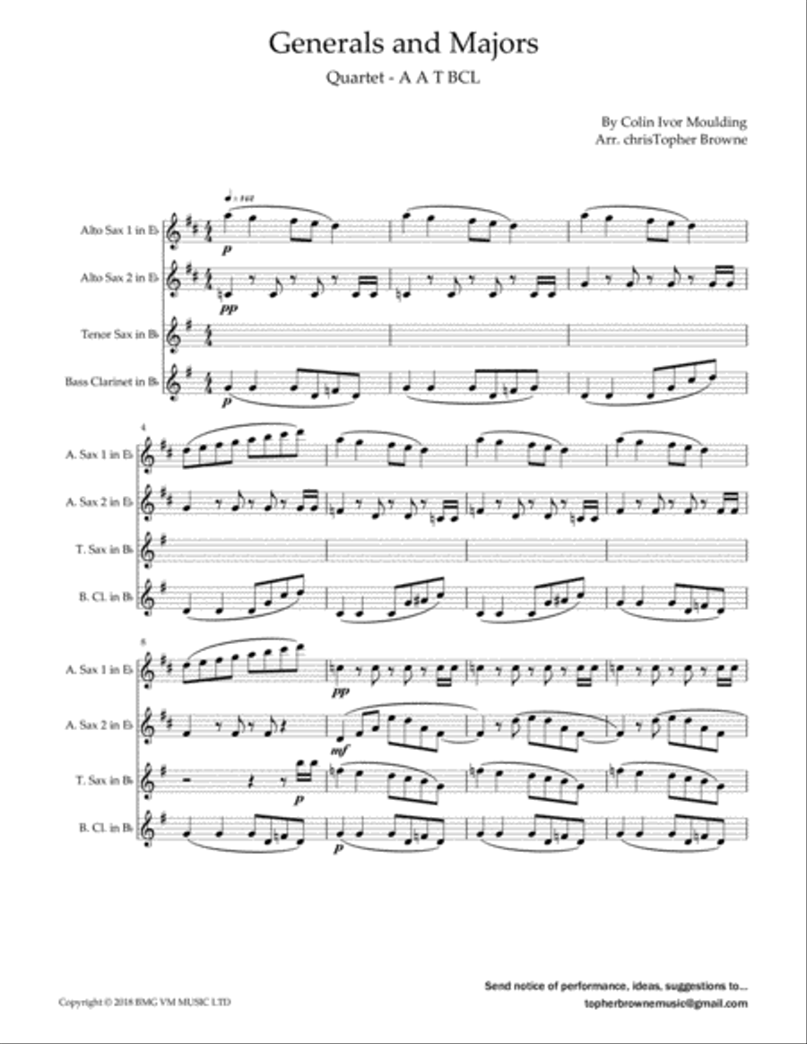 Generals And Majors Generals And Majors Woodwind Quartet scores gallery preview page 2