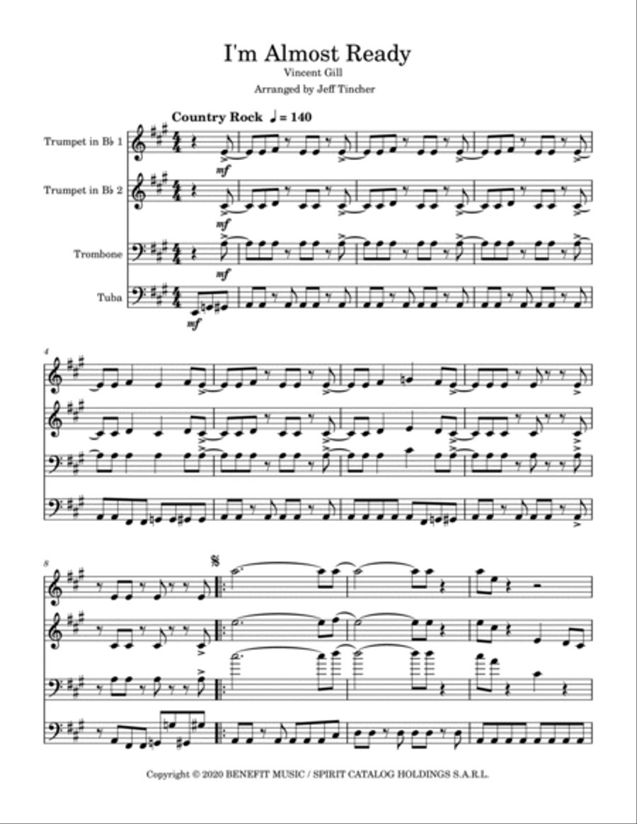 I'm Almost Ready Brass Ensemble scores gallery preview page 2