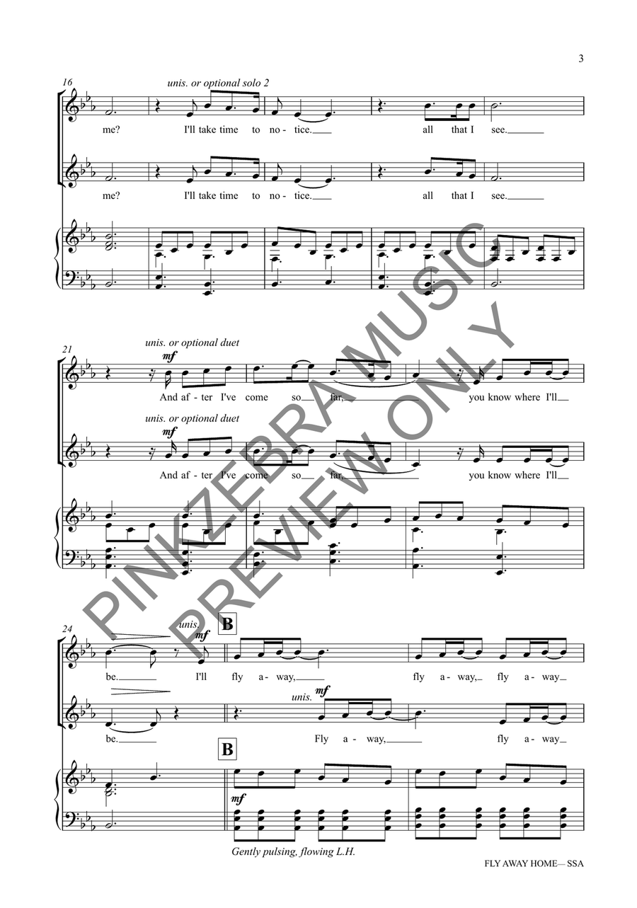 Fly Away Home (SSA) Fly Away Home (SSA) SSA scores gallery preview page 4