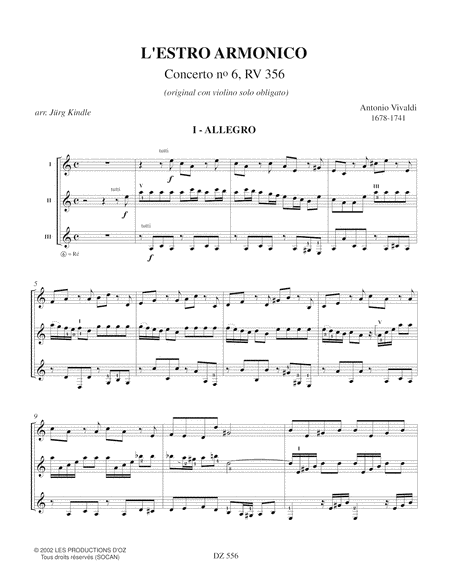 L'Estro Armonico, Concerto no 6, RV 356