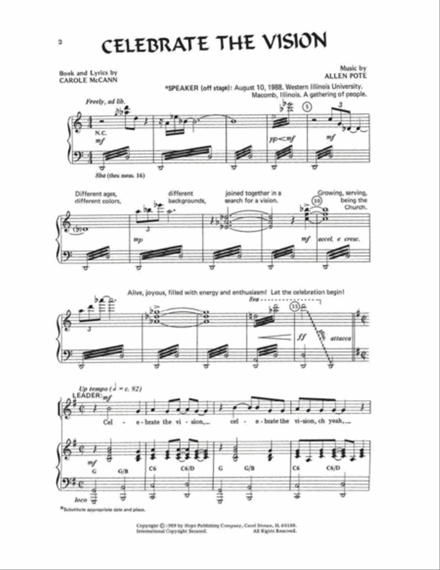Celebrate the Vision Celebrate the Vision Unison Choir scores gallery preview page 2