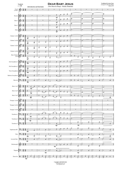 Dear Baby Jesus (Now Rest in Sleep) - Concert Band Score and Parts PDF image number null