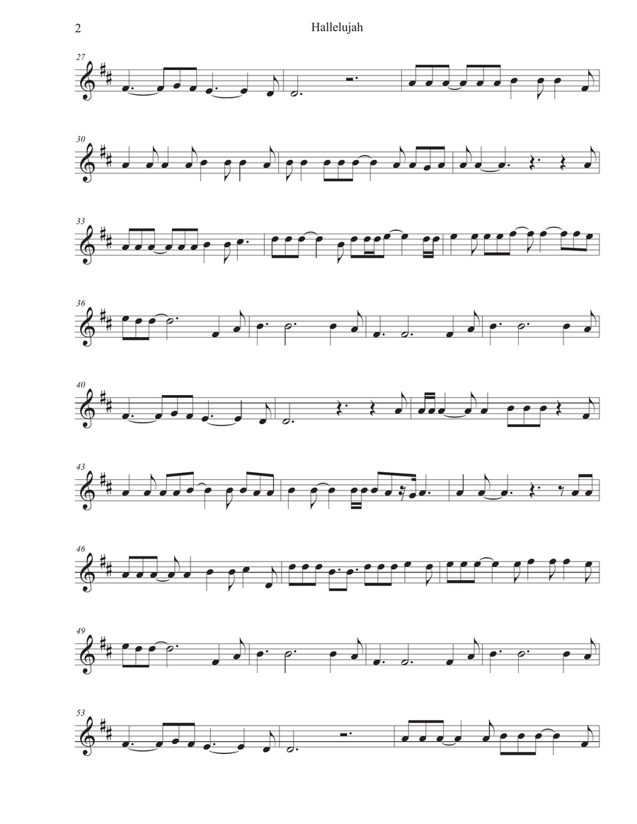 Hallelujah Soprano Saxophone scores gallery preview page 2