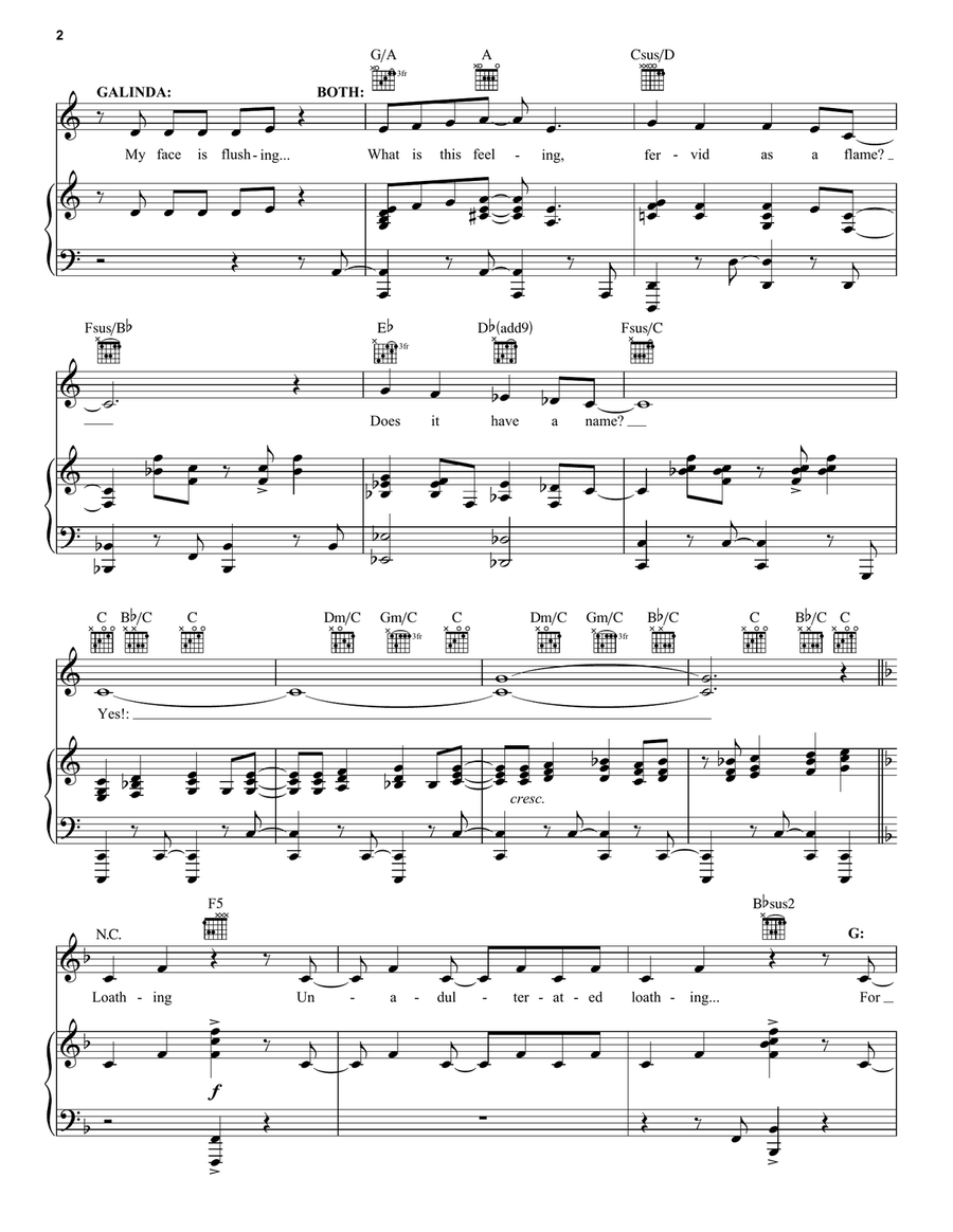 What Is This Feeling? (from Wicked) Piano, Vocal, Guitar scores gallery preview page 2
